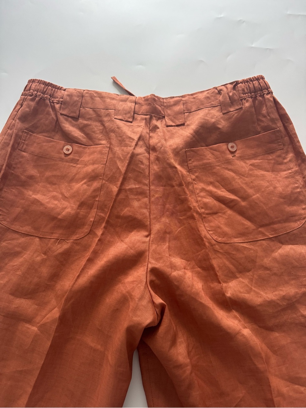 Plus-Size Rust Drawstring Culotte Trousers - Picture 9 of 9